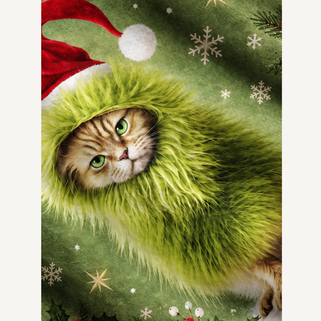 Maglione Natalizio Girocollo con Gatto Birichino