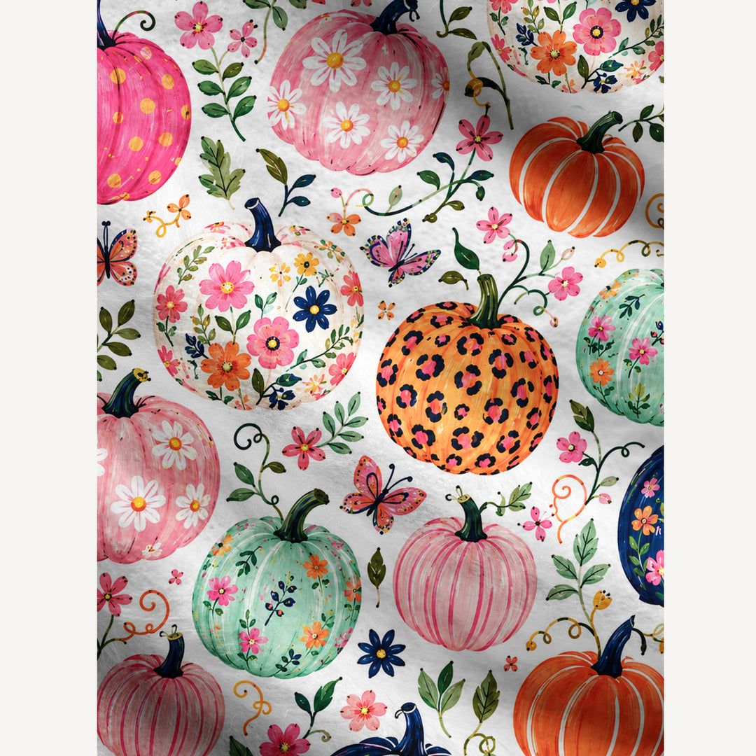 Cardigan autunnale in maglia con motivo floreale a zucche