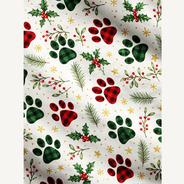 Cardigan Natalizio Lavorato a Maglia con Fantasia di Zampe di Gatto “Buon Natale”
