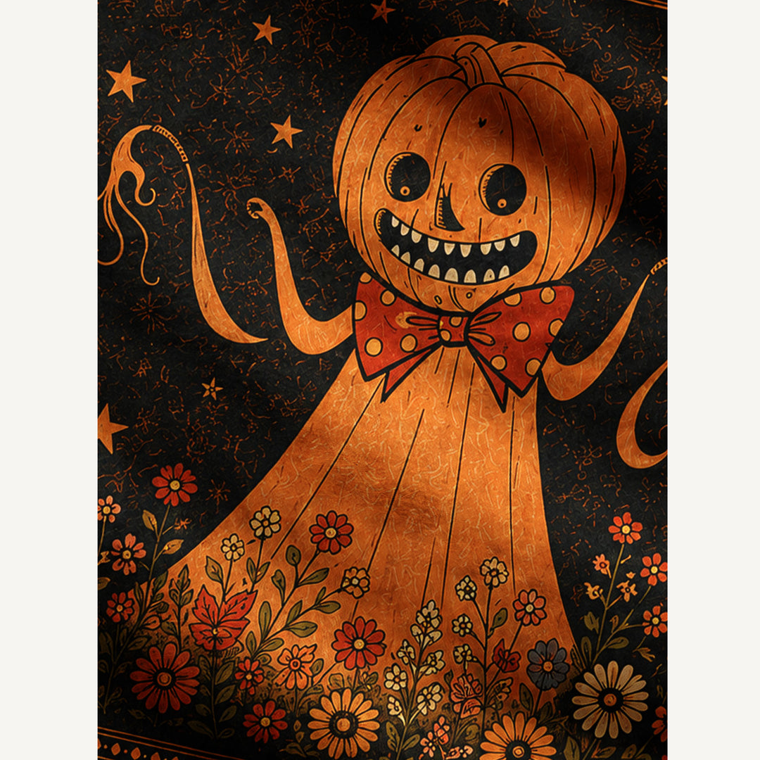 Cardigan lavorato a maglia floreali di Halloween con zucche e fantasmi