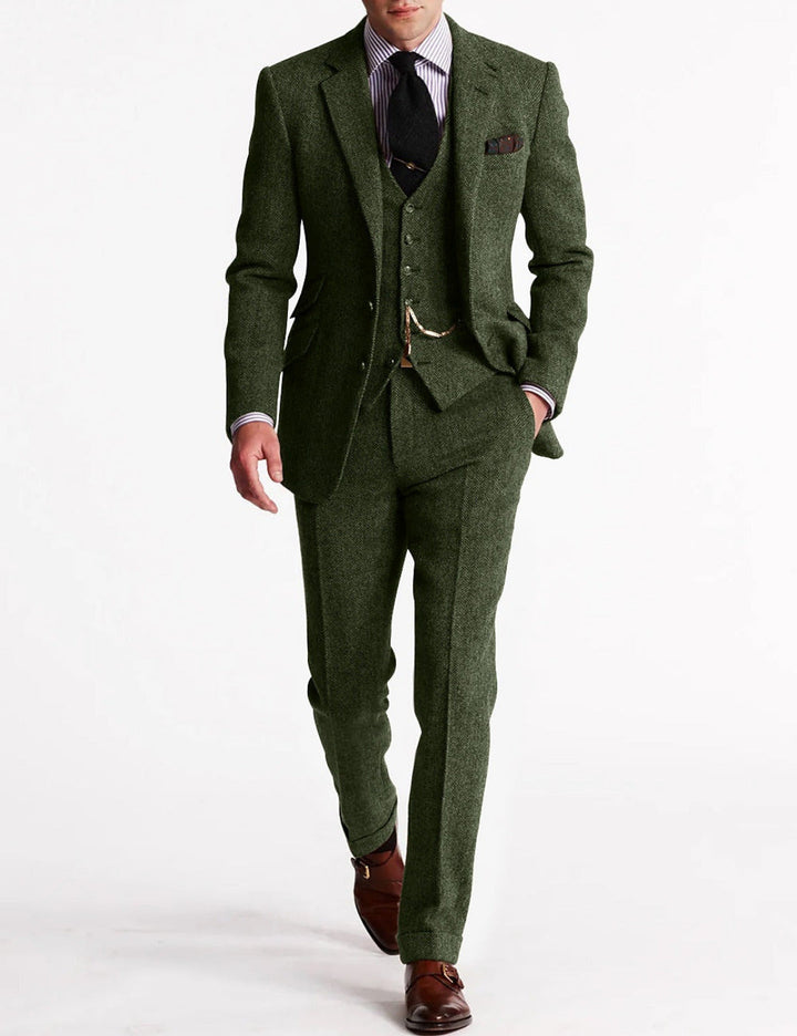 Completo Elegante 3 Pezzi con Revers | Giacca Gilet Pantaloni