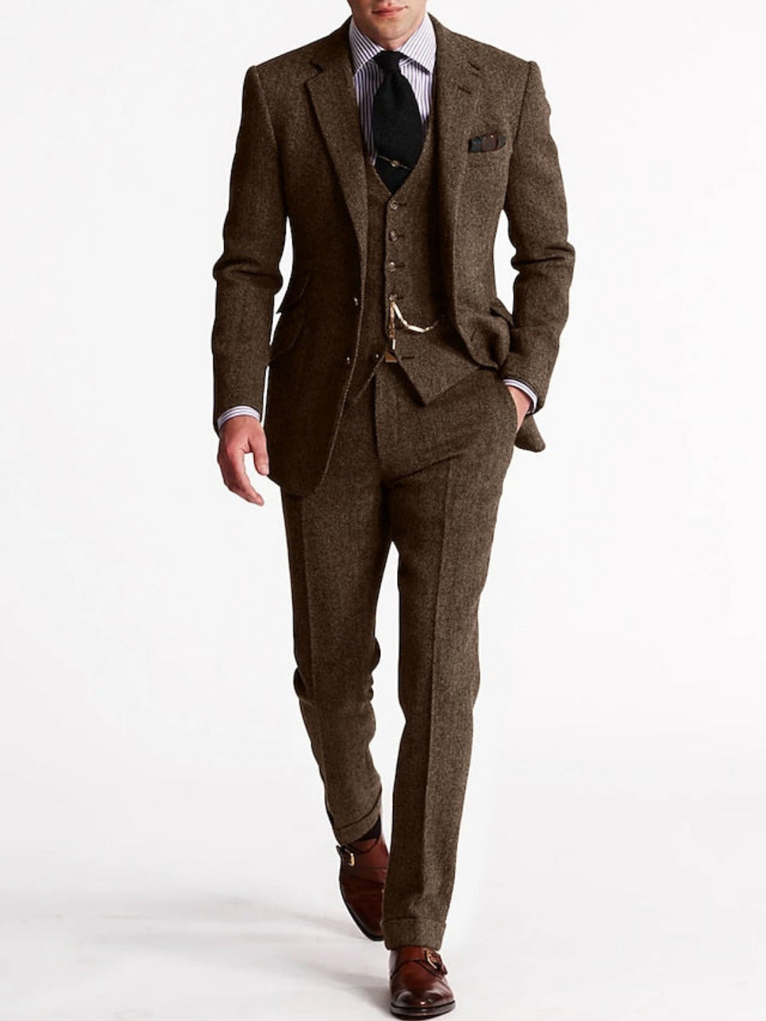 Completo Elegante 3 Pezzi con Revers | Giacca Gilet Pantaloni