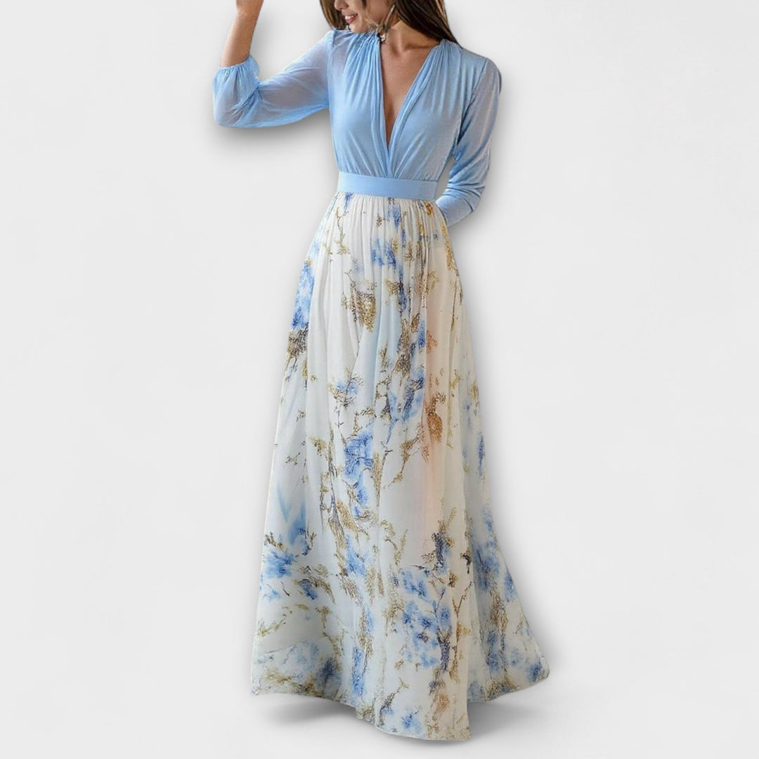Harper - Abito Maxi Floreale Sfumato