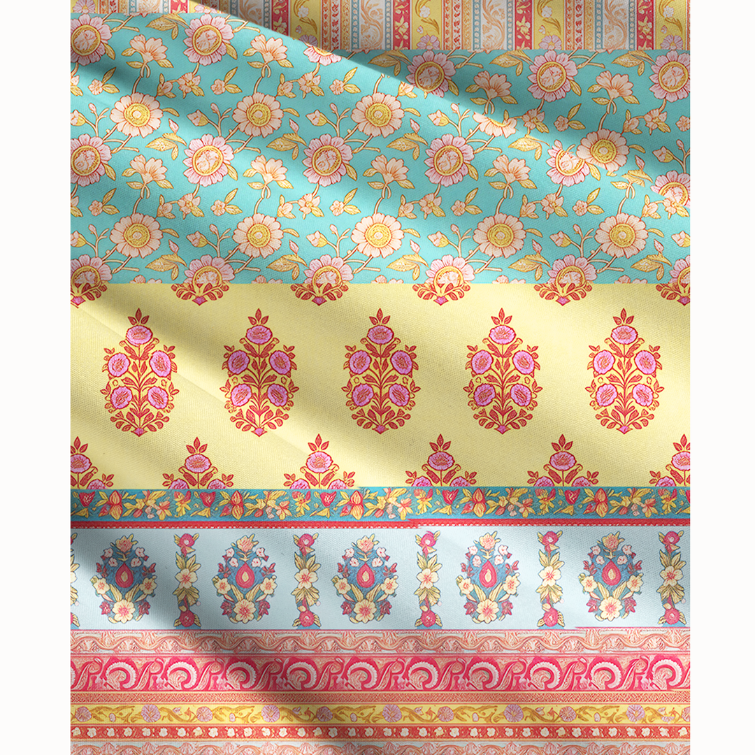 Gonna maxi trasformabile e abito senza spalline con motivo ispirato al Paisley