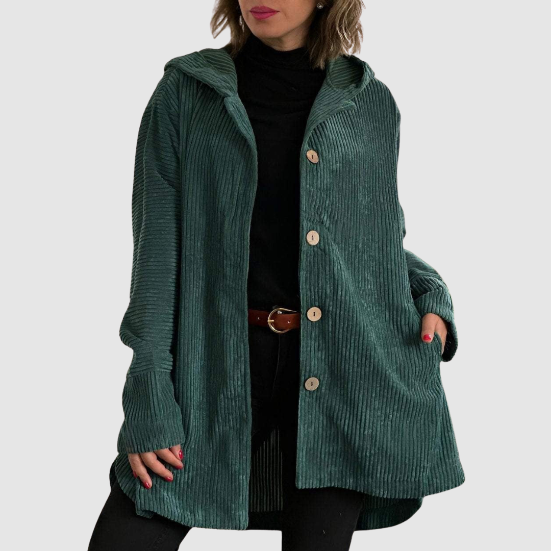Stella - Giacca in velluto comoda con cappuccio