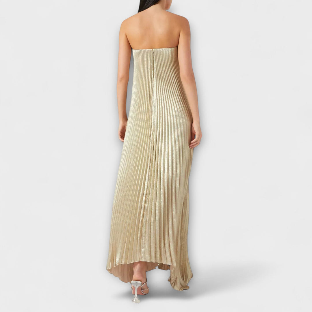 Michelle - Abito Maxi Sweetheart in Stampa Floreale Arancione