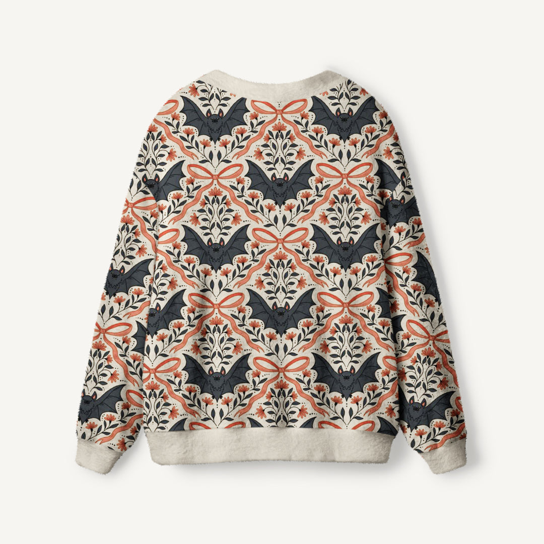 Cardigan vintage con motivo a ragnatela, in stile Halloween e boho