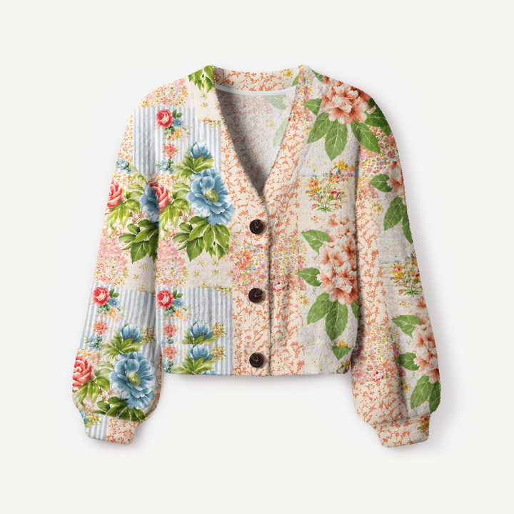 Cardigan lavorato a maglia in stile vintage “Giardino”