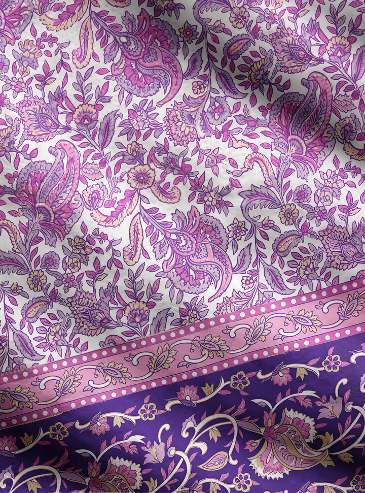 Cardigan lavorato a maglia in stile Paisley viola