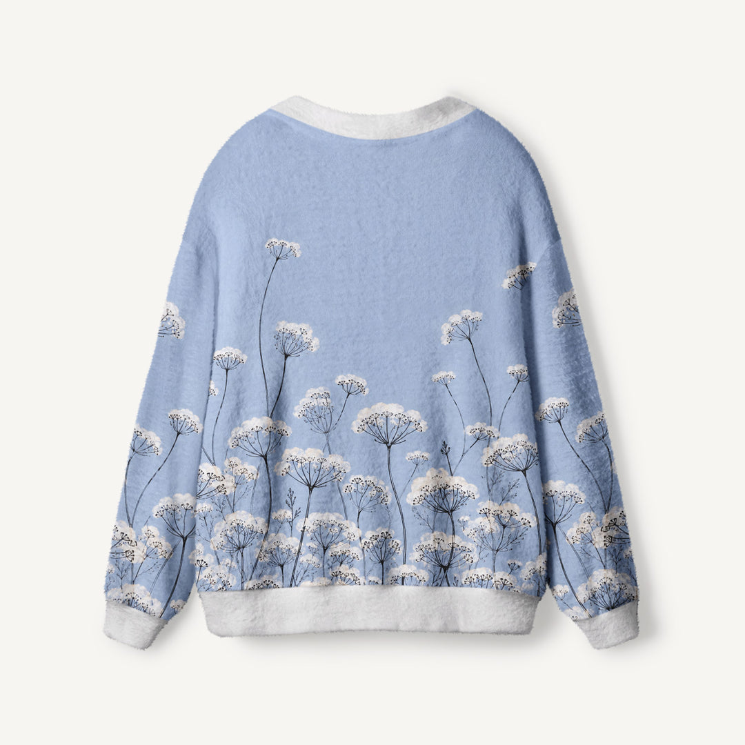 Cardigan lavorato a maglia con motivo floreale selvatico Skyline