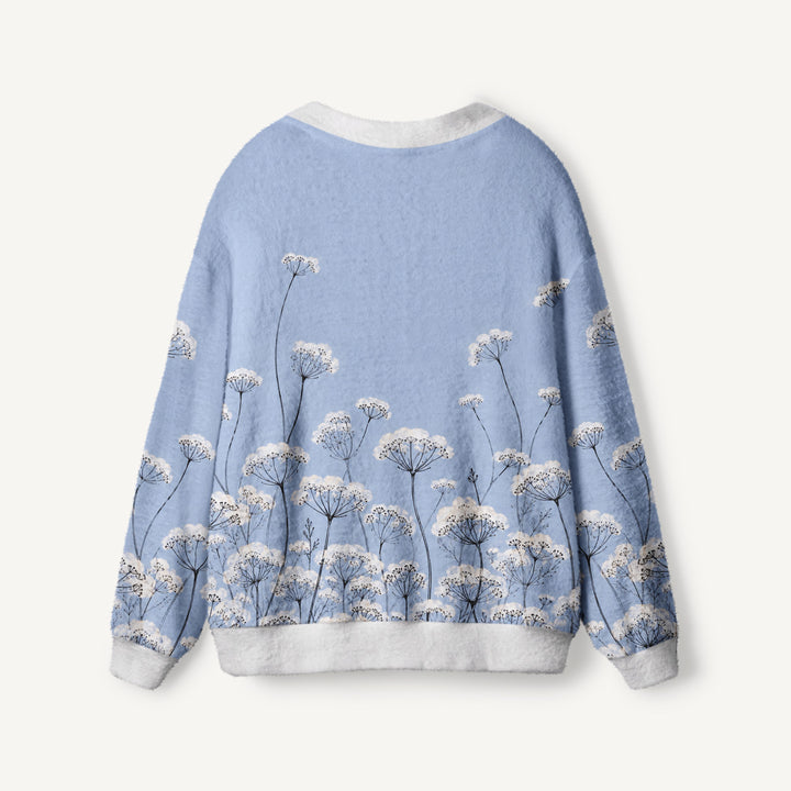 Cardigan lavorato a maglia con motivo floreale selvatico Skyline