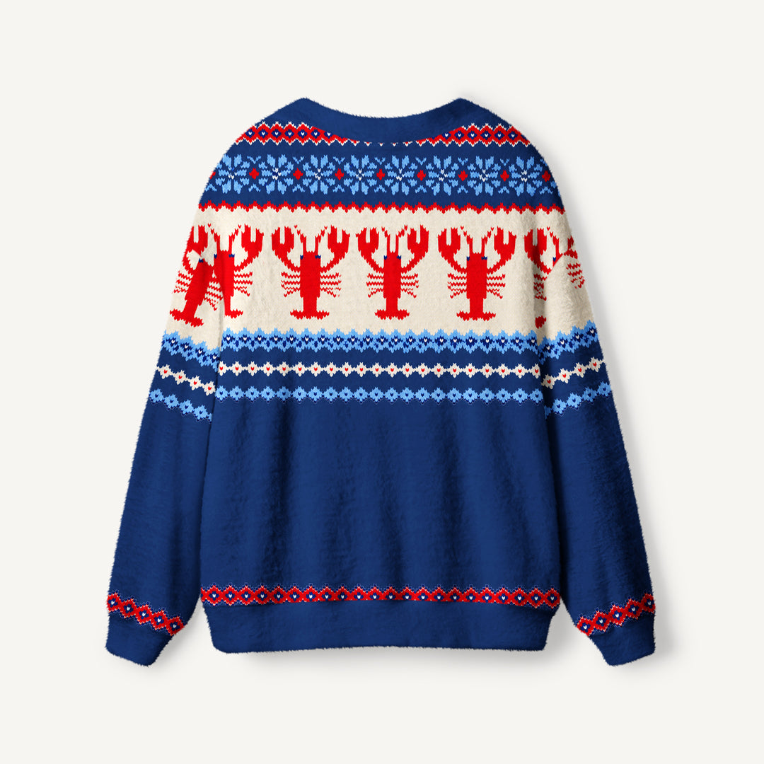 Cardigan lavorato a maglia con stampa Fair Isle e aragoste