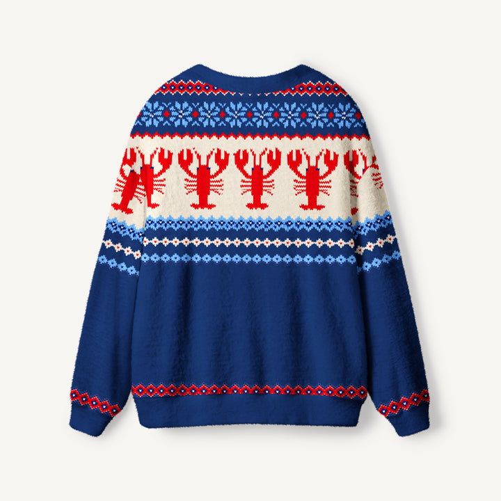 Cardigan lavorato a maglia con stampa Fair Isle e aragoste