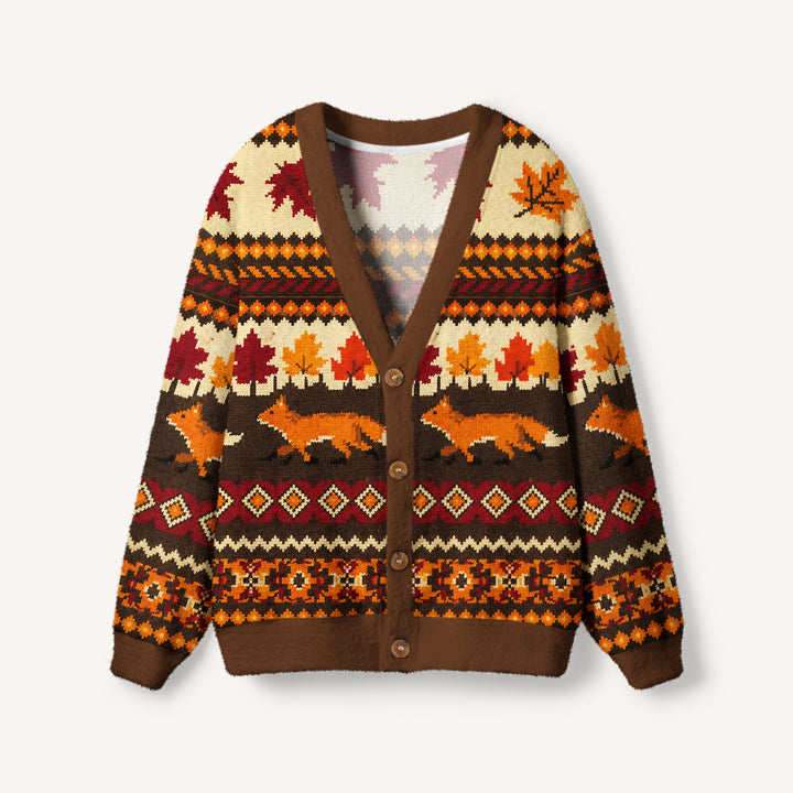 Cardigan lavorato a maglia Fox Woodland Autunno