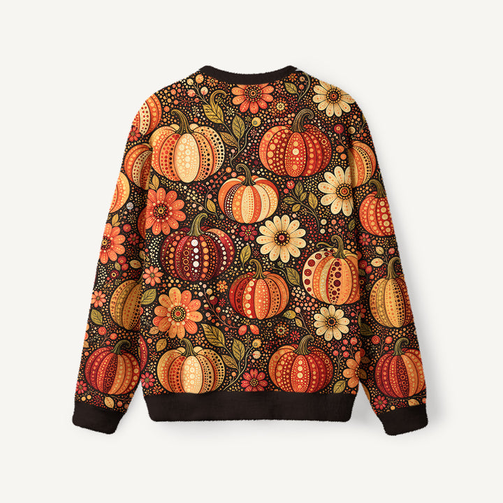 Maglione a girocollo con motivo a pois e zucche