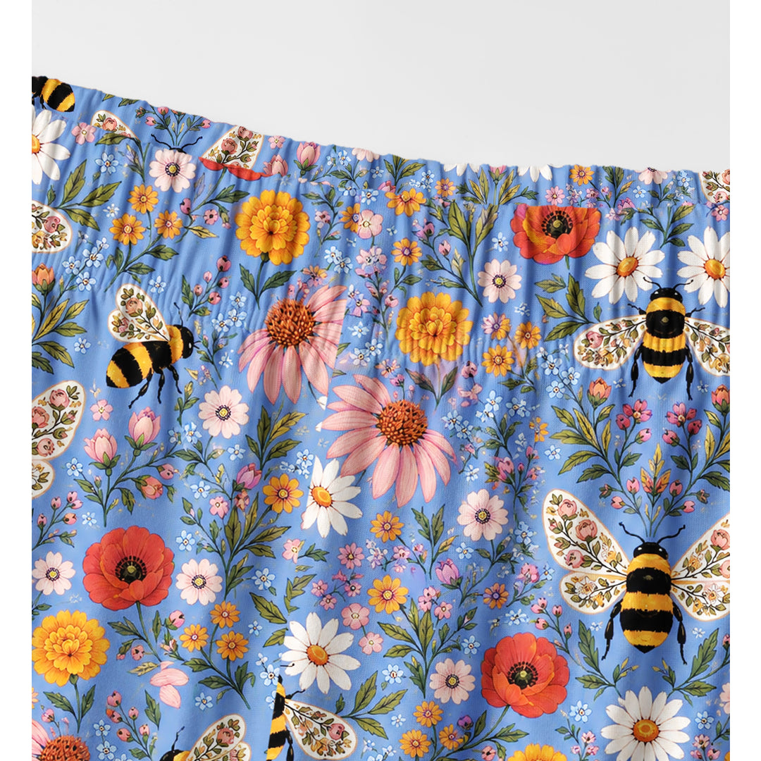 Set di pigiami a maniche lunghe con api e fiori di campo da giardino incantato