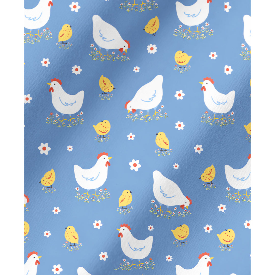 Set di pigiami a maniche lunghe con galline, pulcini e fiori di campagna