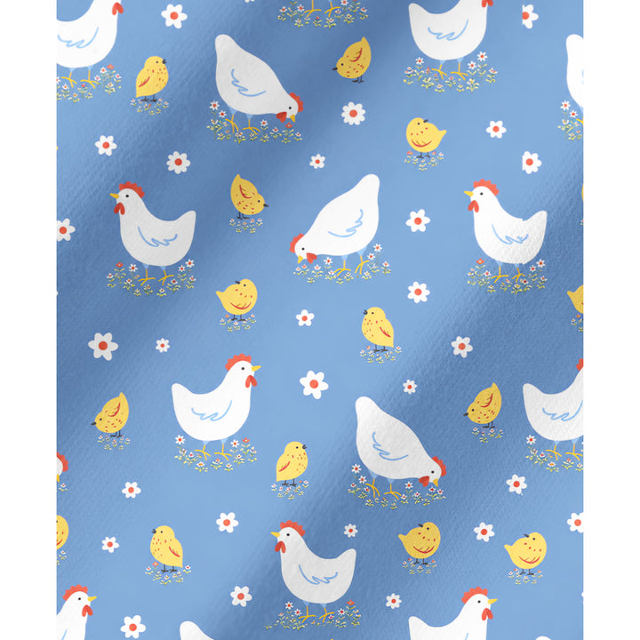 Set di pigiami a maniche lunghe con galline, pulcini e fiori di campagna