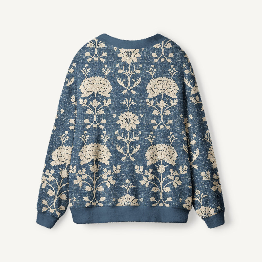 Cardigan lavorato a maglia floreale botanico dal fascino vintage