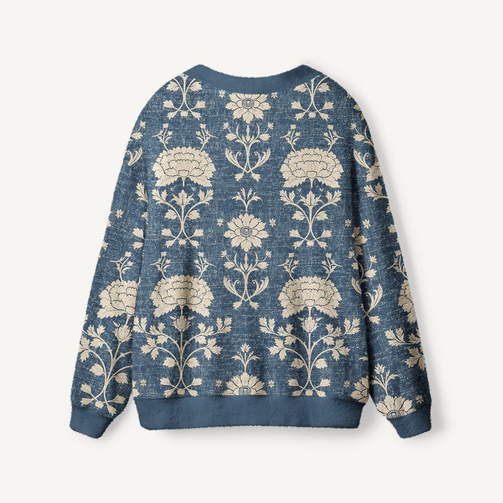 Cardigan lavorato a maglia floreale botanico dal fascino vintage