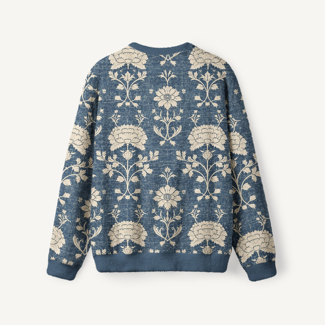 Maglione a girocollo floreale botanico dal fascino vintage