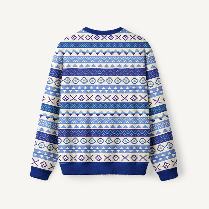 Maglione a girocollo a righe geometriche ispirate allo stile nordico