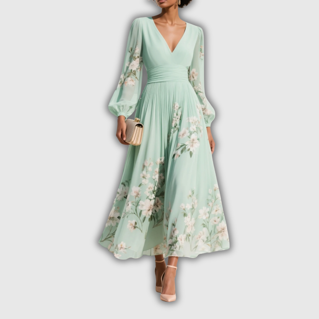 Odelia – Abito Midi Floreale con Silhouette Fluttuante