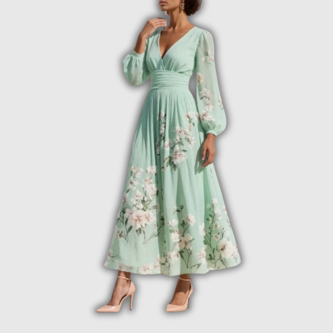 Odelia – Abito Midi Floreale con Silhouette Fluttuante