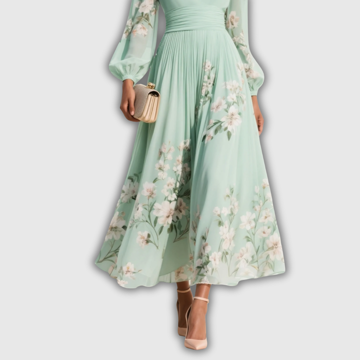 Odelia – Abito Midi Floreale con Silhouette Fluttuante