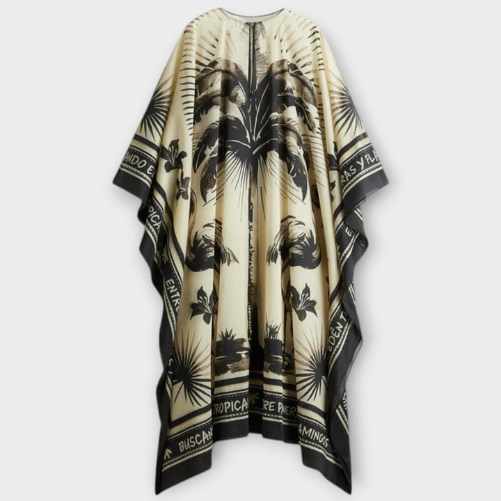 Melissa - Kaftano Maxi con Stampa di Fenicottero Extra-large