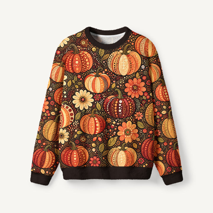 Maglione a girocollo con motivo a pois e zucche