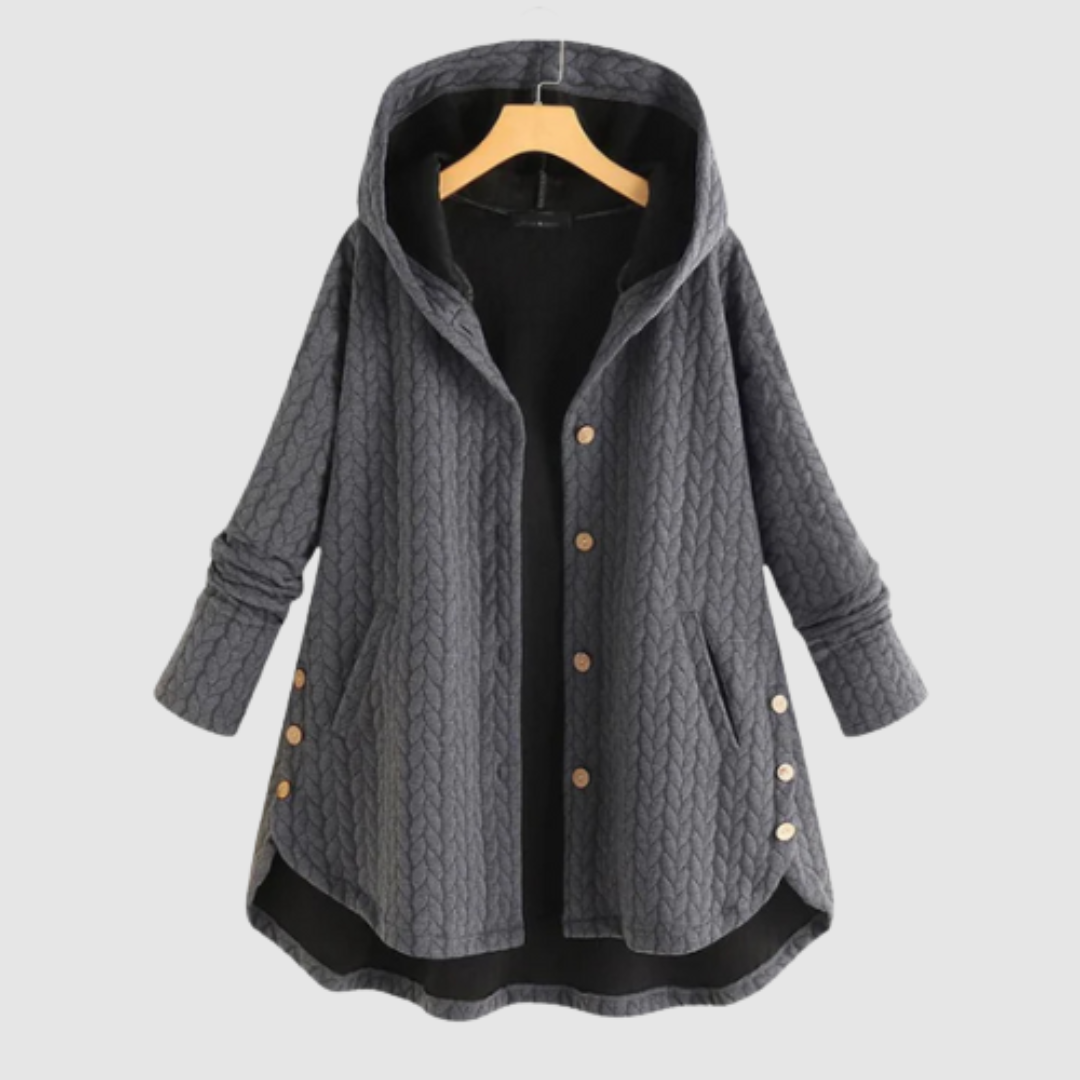 Zuzana - Cappotto trapuntato con cappuccio e bottoni