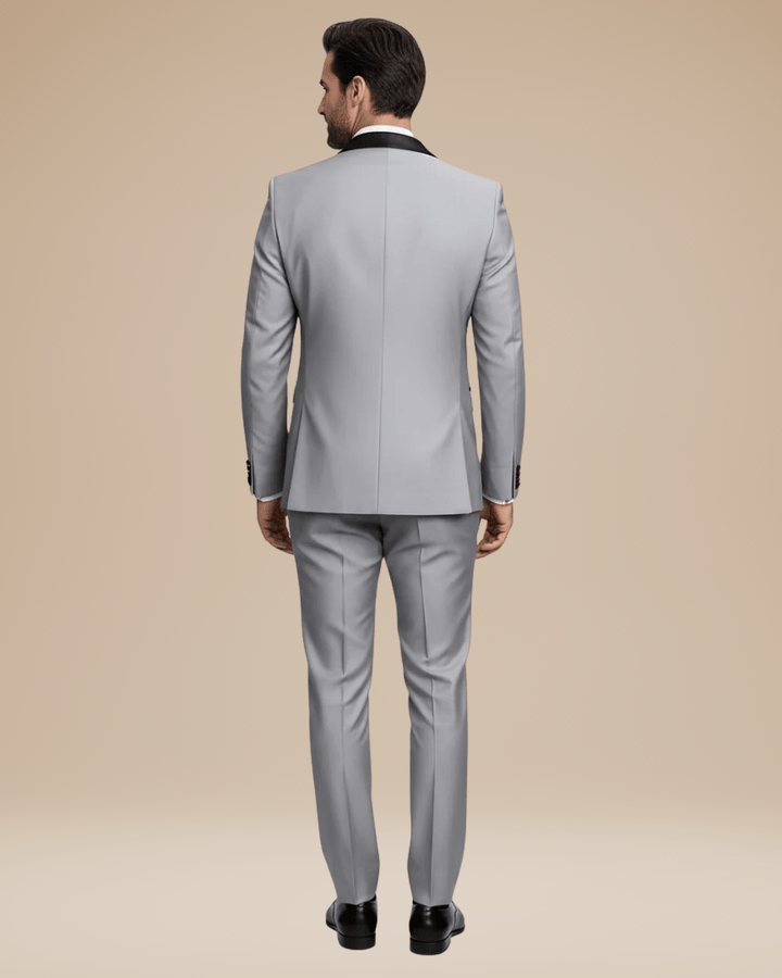 Completo da Uomo Due Pezzi | Revers a Contrasto e Silhouette Slim per Cerimonie