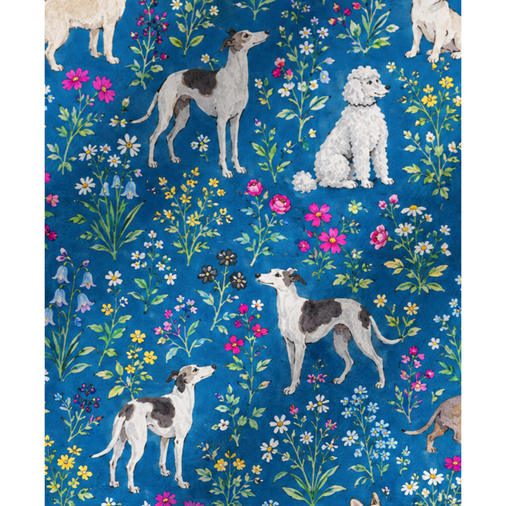Set di pigiami a maniche lunghe con cani e fiori di campo