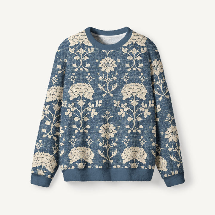 Maglione a girocollo floreale botanico dal fascino vintage