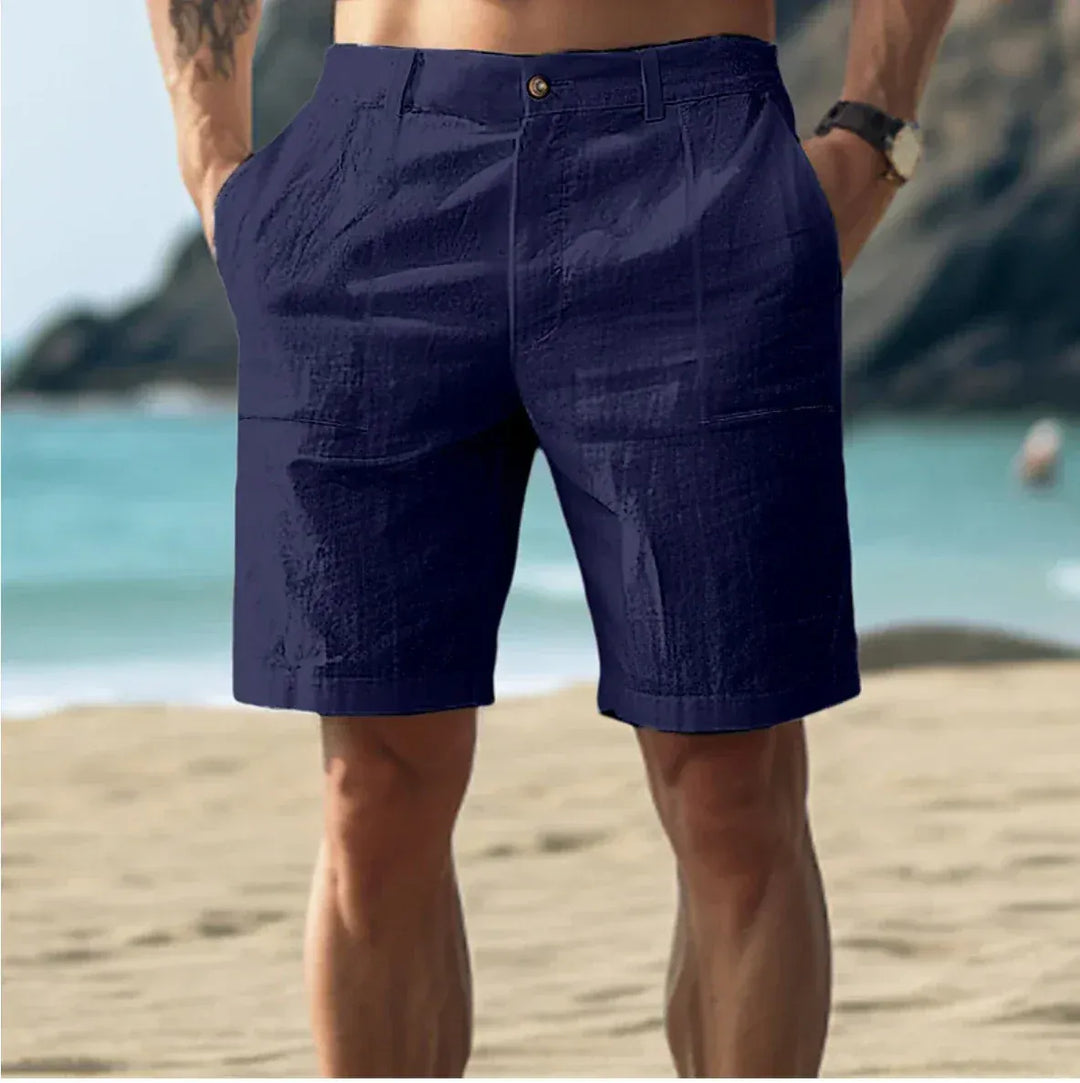 Pantaloncini estivi rilassati in lino da uomo