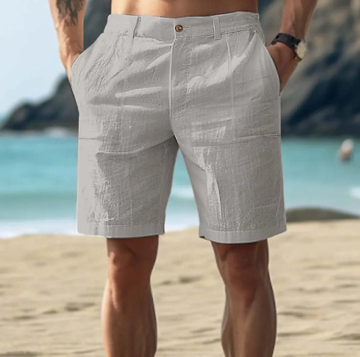 Pantaloncini estivi rilassati in lino da uomo