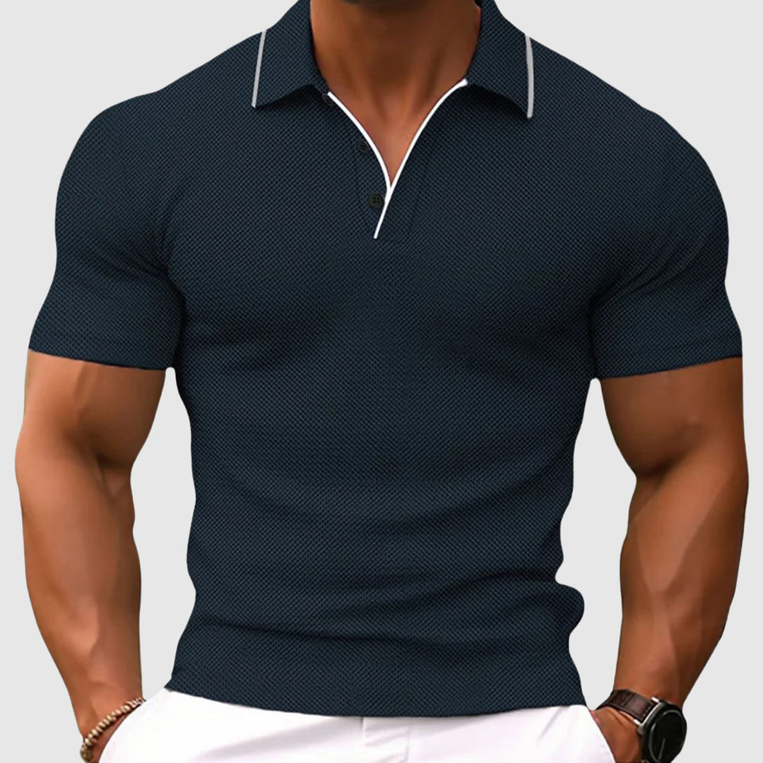 Polo in Maglia Uomo Tessuto Knit Traspirante