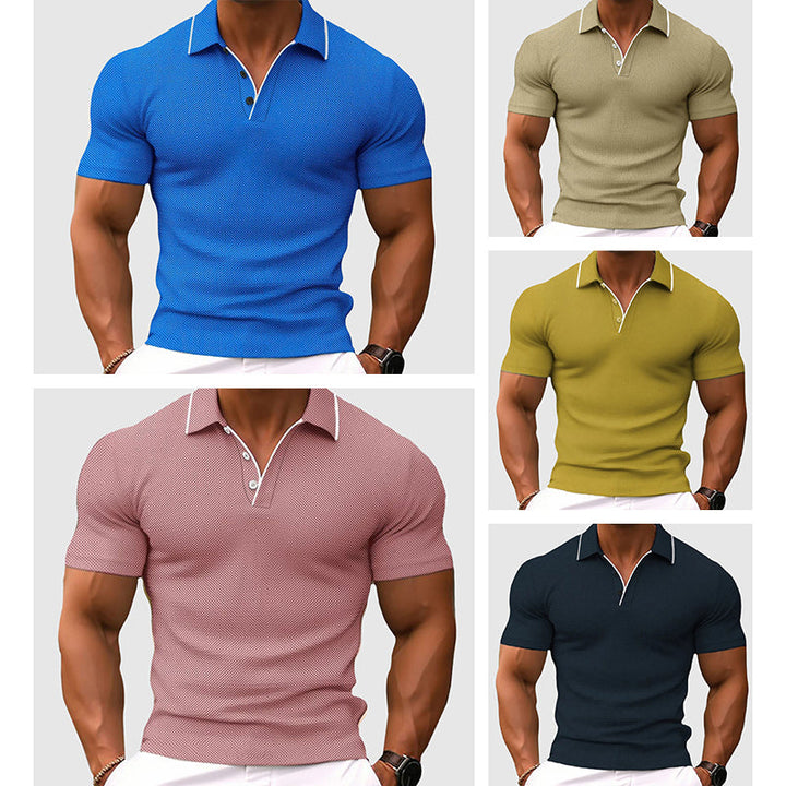 Polo in Maglia Uomo Tessuto Knit Traspirante