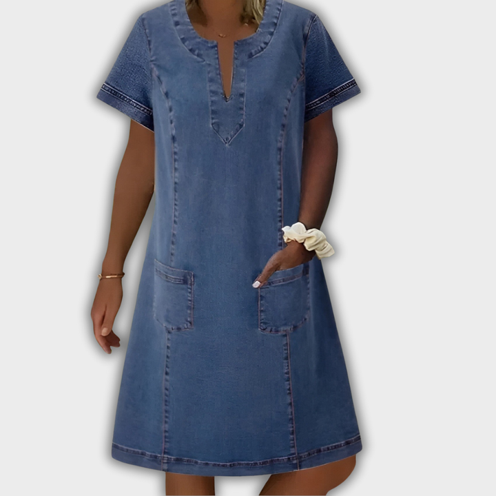 Julia | Abito in Denim Elegante con Tasche