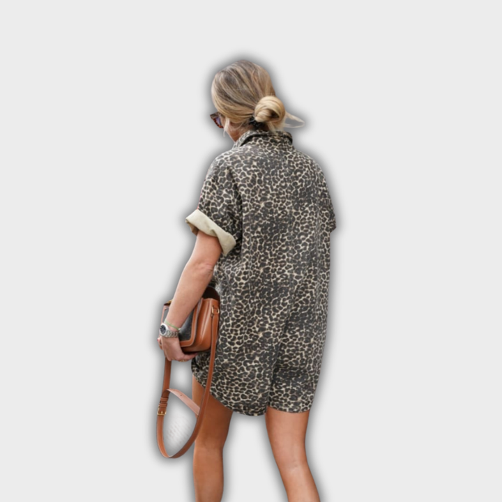 Nonette | Abito Camicia con Stampa Leopardata