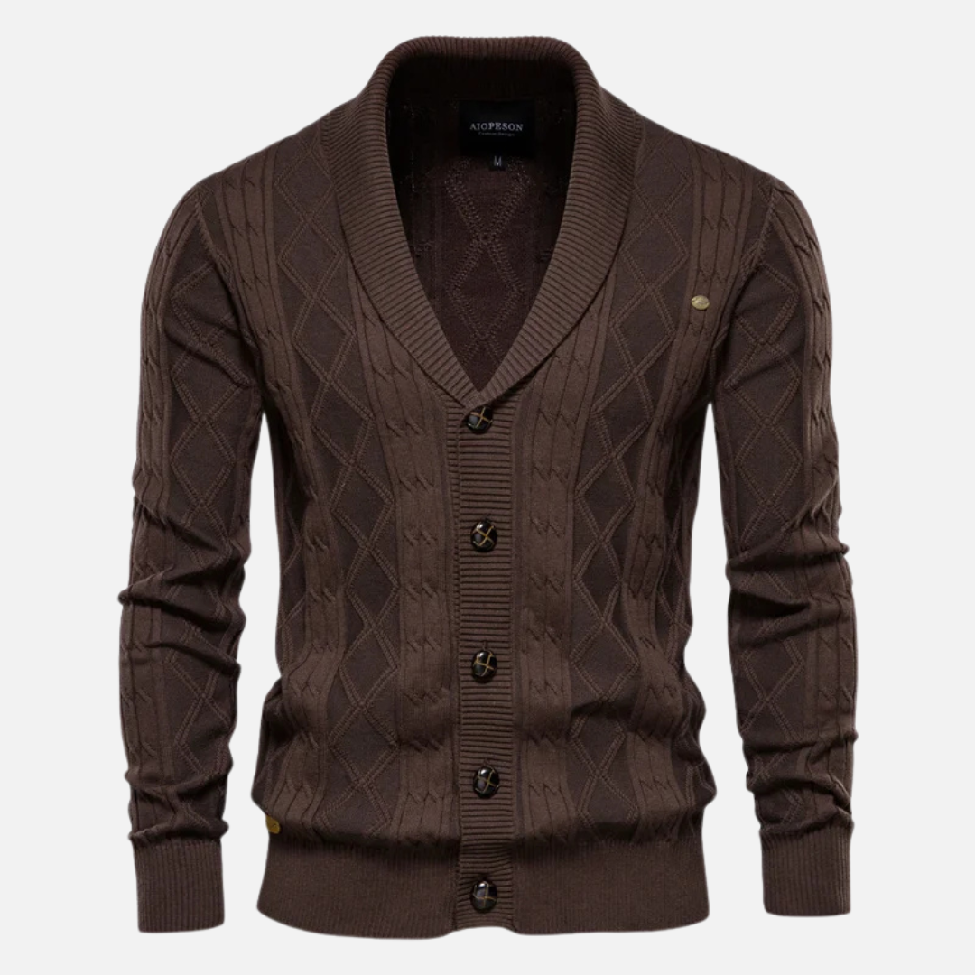 Samuele - Cardigan Argyle Mistura Suave