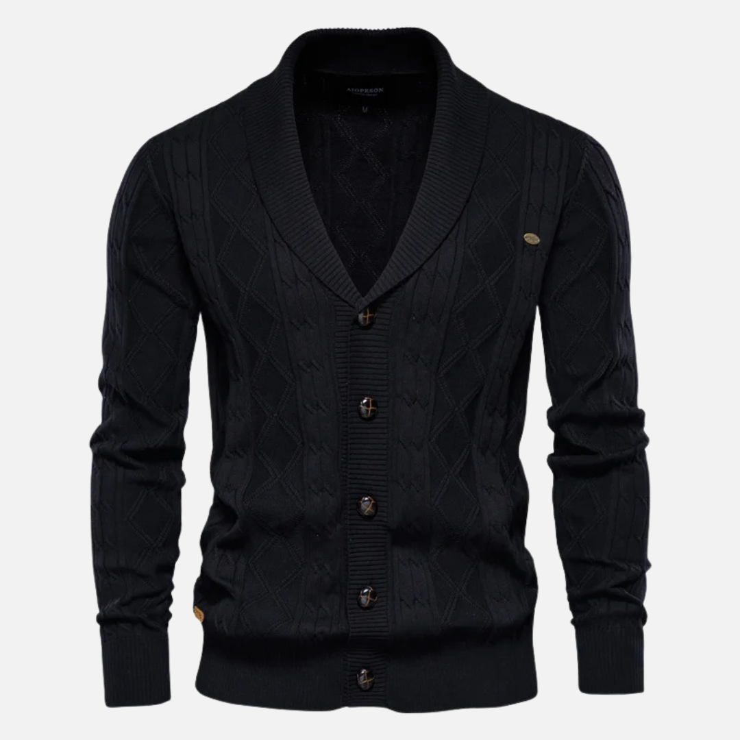 Samuele - Cardigan Argyle Mistura Suave