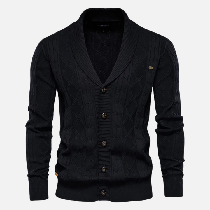 Samuele - Cardigan Argyle Mistura Suave