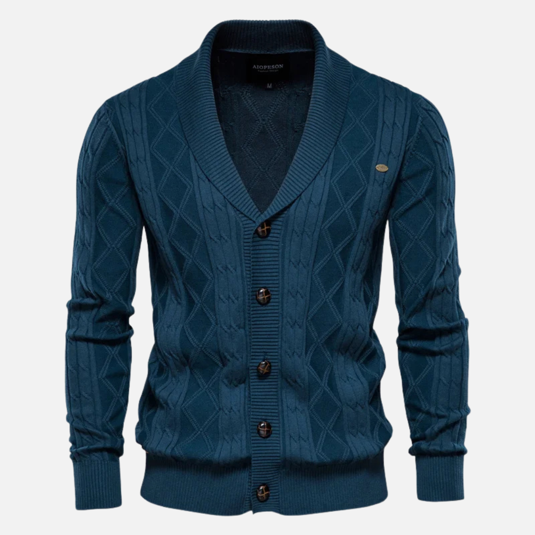 Samuele - Cardigan Argyle Mistura Suave
