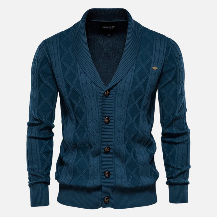 Samuele - Cardigan Argyle Mistura Suave