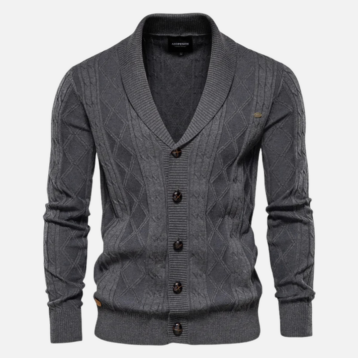 Samuele - Cardigan Argyle Mistura Suave