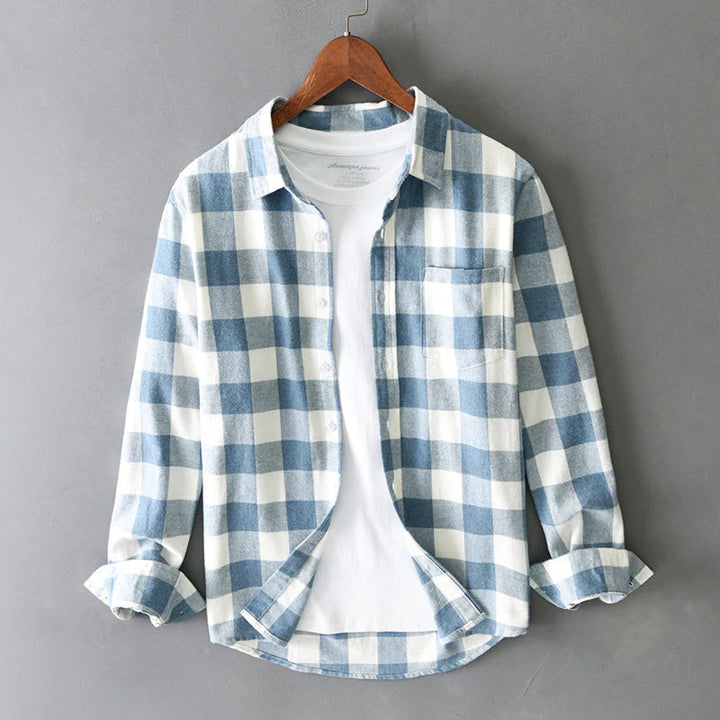 Renato | Classica camicia in cotone spazzolato a quadri