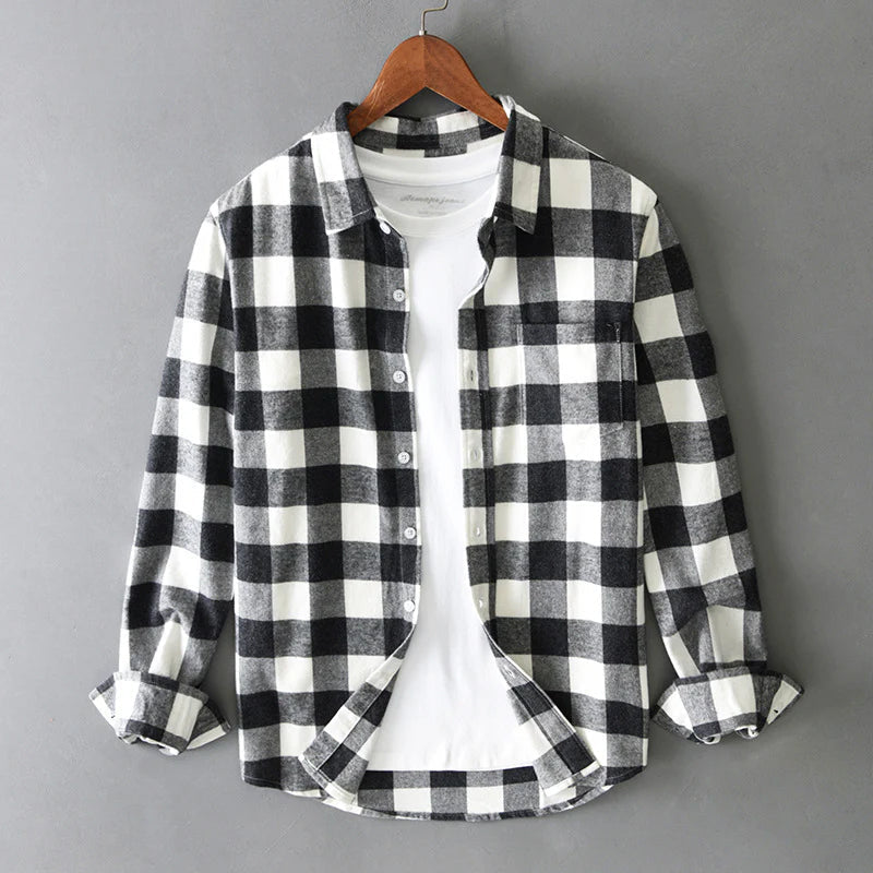 Renato | Classica camicia in cotone spazzolato a quadri