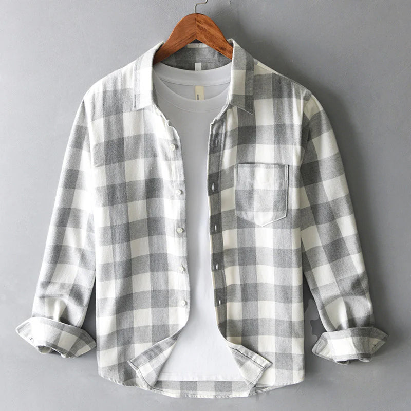 Renato | Classica camicia in cotone spazzolato a quadri